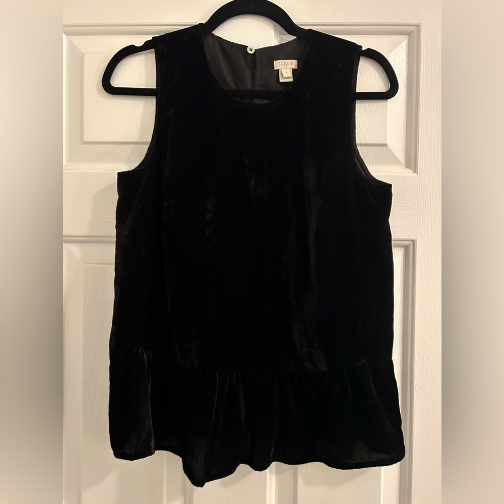 Women Velvet Peplum Tank-Top Blouse